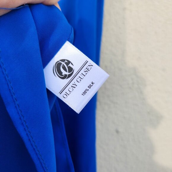 Olcay Gulsen 100% Silk Open Cross Back Mini Dress - Picture 6 of 8